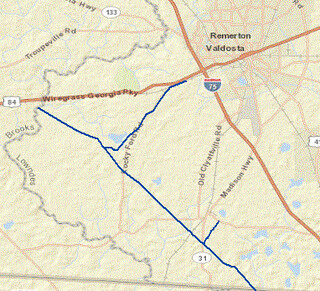 South Georgia Natural Gas Company pipeline in south Lowndes County Georgia