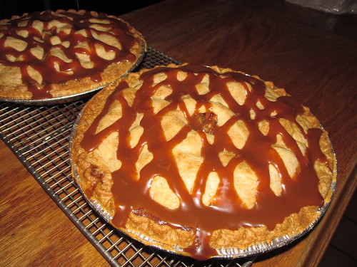 Freshly made Caramel, Apple, Walnut pies.  Dell Rhea Chicken Basket.  Willowbrook Illinois.  September 2013. by Eddie from Chicago