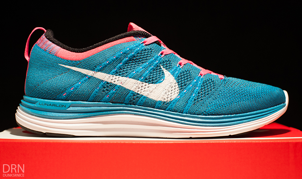Turquoise & Pink Lunar Flyknits.