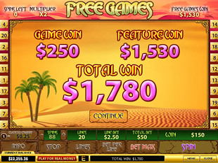 free Desert Treasure 2 free spins feature prize