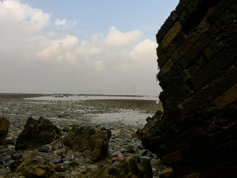 Mahim Fort - once imposing wall now ravaged by the sea and human carelesness