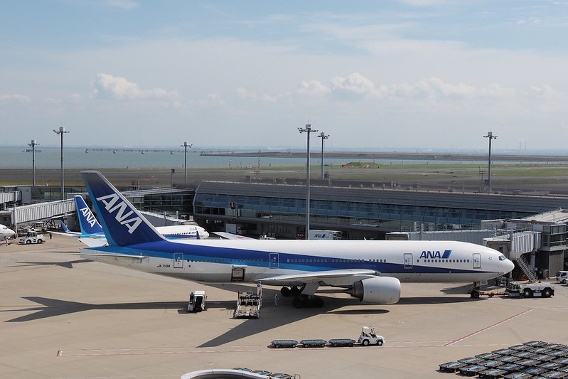 ANA jet airplanes at Haneda airport