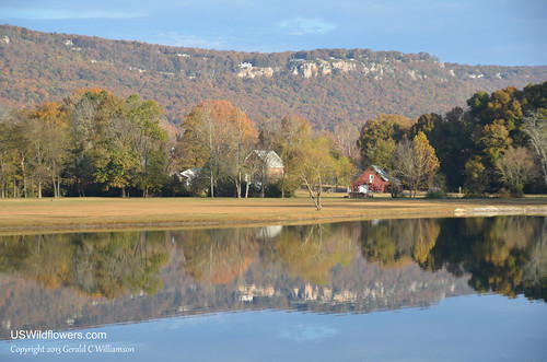 Reflections of Fall - Flinstone Barn and Lookout Mountain
