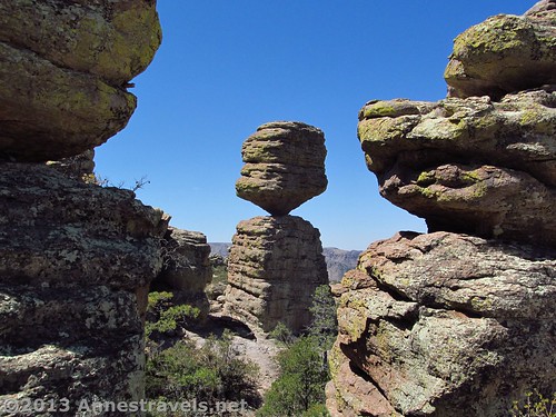 The Big Balanced Rock, framed by two other rock spires, Chiricahua National Monument, Arizona