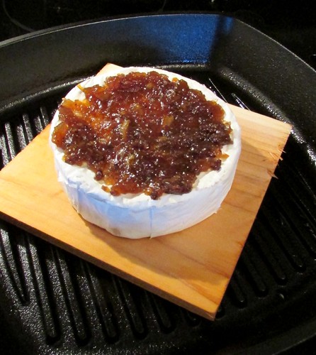 PC Cedar Plank Brie, Pita Crackers with Sea Salt & Black Label Bacon Marmalade