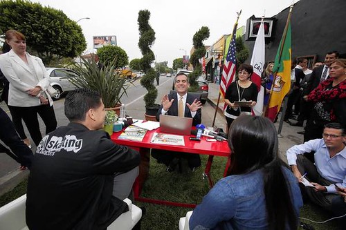 Mayor Garcetti's help desk, Parking Day Los Angeles