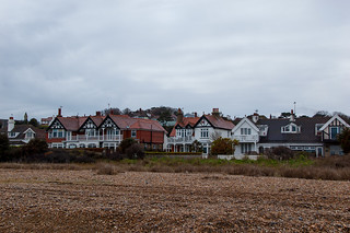 Belles maisons le long de la plage de Kingsdown