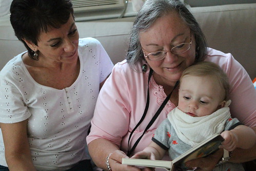 Auntie Debbie, Nana, and Martin Reading Bedtime Story
