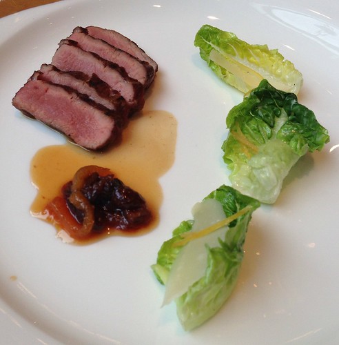 Charcoal-Grilled Colorado Lamb Saddle. Dried Fruit Preserves & Organic Hearts of Lettuce complete with Preserved Lemon & Shaved Parmigiano Reggiano.