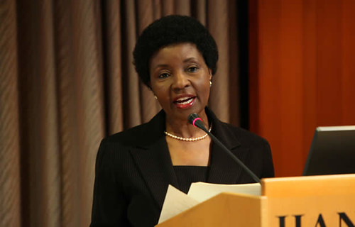 Asha Rose Migiro, a former deputy secretary general of the United Nations addresses audience at the University of Dar Es Salaam in Tanzania. by Pan-African News Wire File Photos