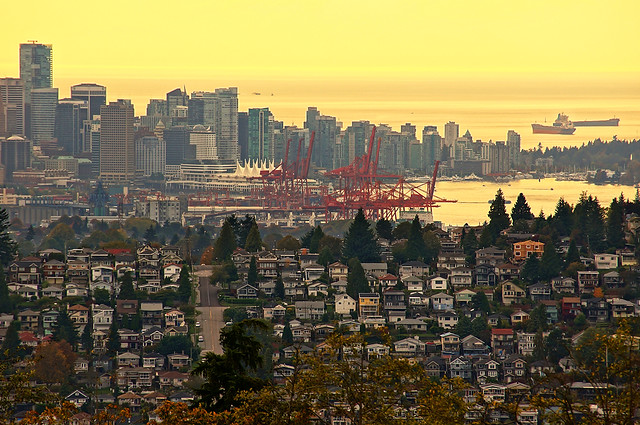 Vancouver City Skyline at Sunset