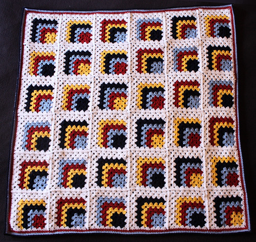 Mitred granny square blanket