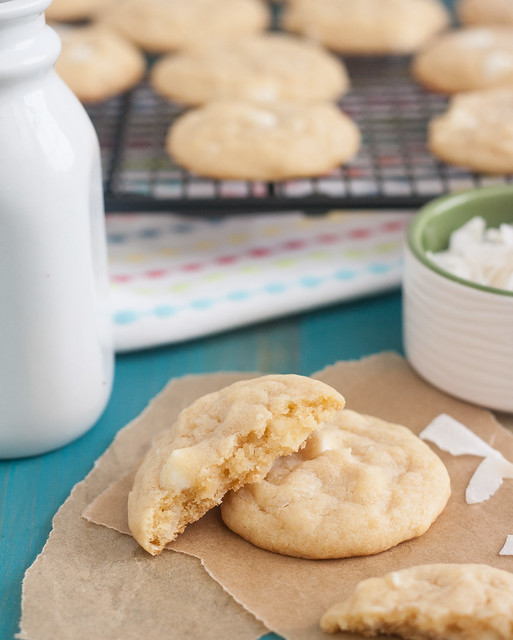Chewy Coconut White Chocolate Chip Cookies