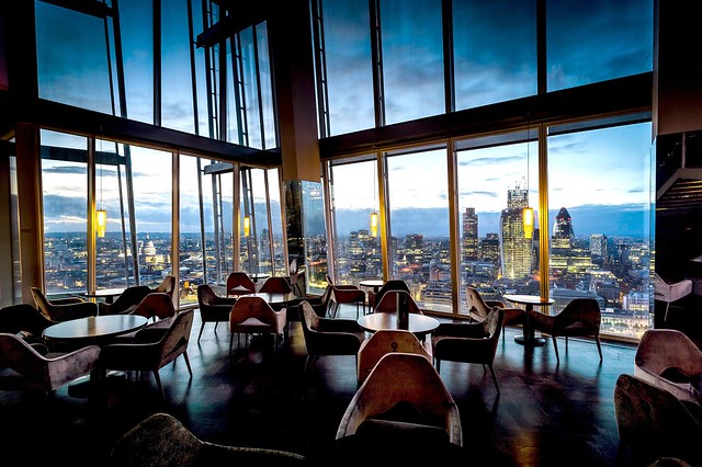 View of London by night from Aqua Shard