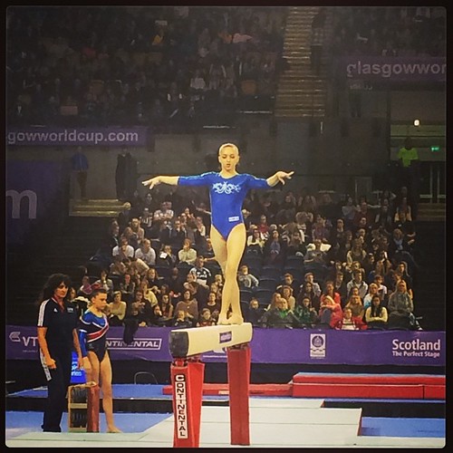 Larisa Iordache at the World Cup Gymnastics today. I have a pretty amazing seat.