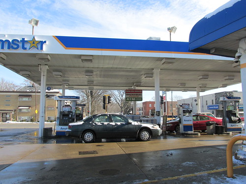 The Amstar Conveinience Gasoline Station in Riverside Illinois. January 2014. by Eddie from Chicago