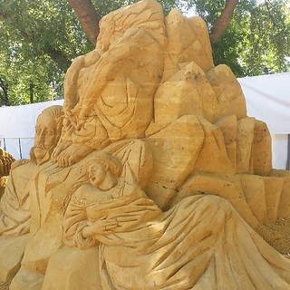 Фрагмент скульптуры из песка, посвященной Лермонтову и его творчеству, в частности "Мцыри" #лермонтов #lermontov