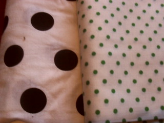 Polka dots - large black/white and small green/white