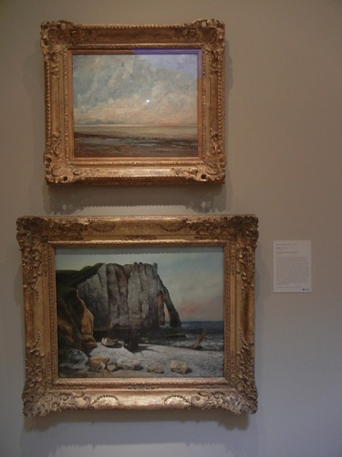 DSCN7786 _ Marine, c. 1865 -1866 (t), & Cliff at Étretat, the Porte d' Aval, 1869, Gustave Courbet (1819-1877), Norton Simon Museum, July 2013