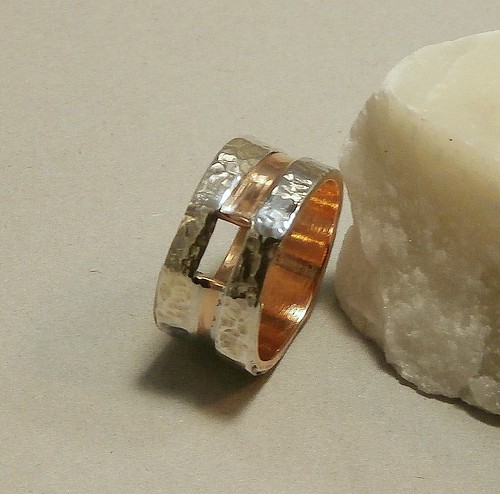 ring gilding metal, fine silver size 6 by Wolfgang Schweizer