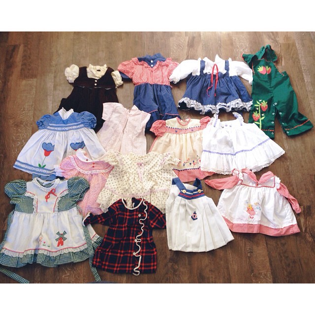 Scored on vintage baby clothes today. Now I have to decide if I want to be lazy and sell it as a lot or if I want to make way more selling individually. #yardsalefinds #vintage