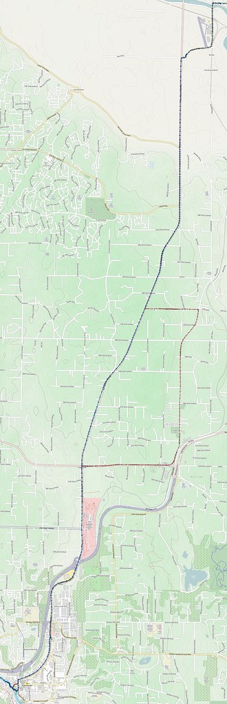 SR-9: I rode along SR-9 again.  The dark red line is the route from an earlier ride, which included a forced detour.