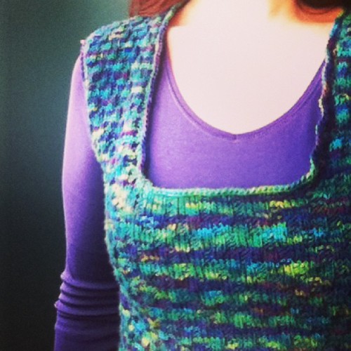 Sneak peek: lazaro vest completed. #mirasolcollection #hachoyarn #knitting #thistookforever