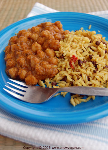 Ginger Lentil Rice with Channa Masala