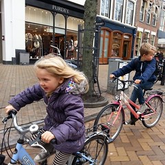 The Kids enjoying cycling around The G-spot of Bicycle Culture #groningen