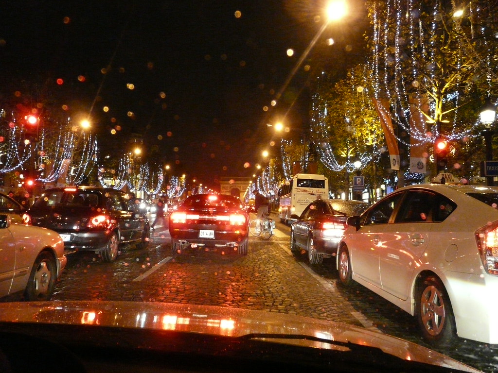 Paris, Champs Elysées, Décoration Noël