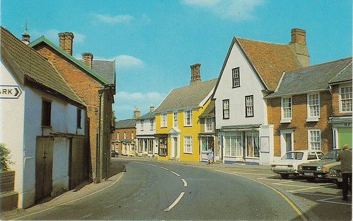 Broad Street, Eye, Suffolk old postcard late 1970s?