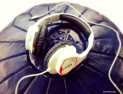 Flips Headphones in White Racing Red on Gift Style Blog Gave That