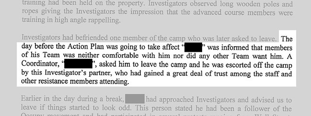 excerpt from undercover investigation report