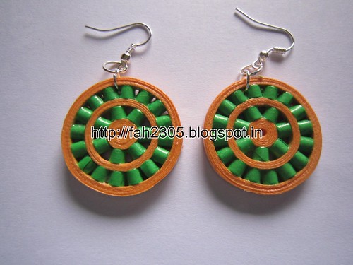 Handmade Jewelry - Paper Quilling Double Round Earrings (Cylinder Beads) (1) by fah2305