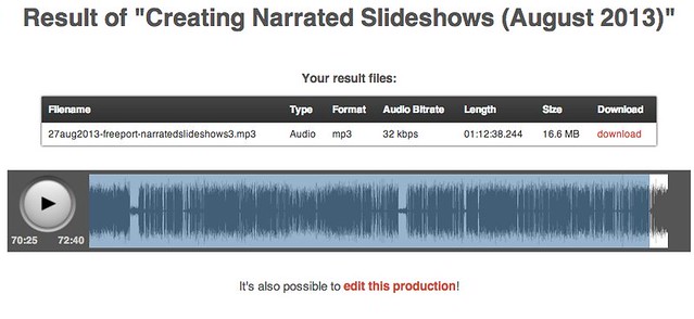 Result of "Creating Narrated Slideshows (August 2013)"