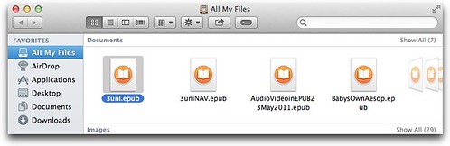 EPUB files with iBooks icon