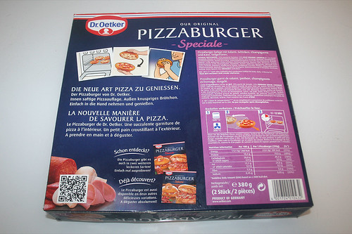 02 - Dr. Oetker Pizzaburger Speciale - Packung hinten / Wrapping back