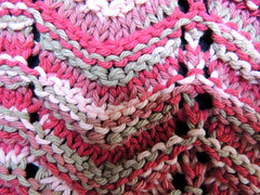 Detail from Feather and Fan Knit Dishcloth