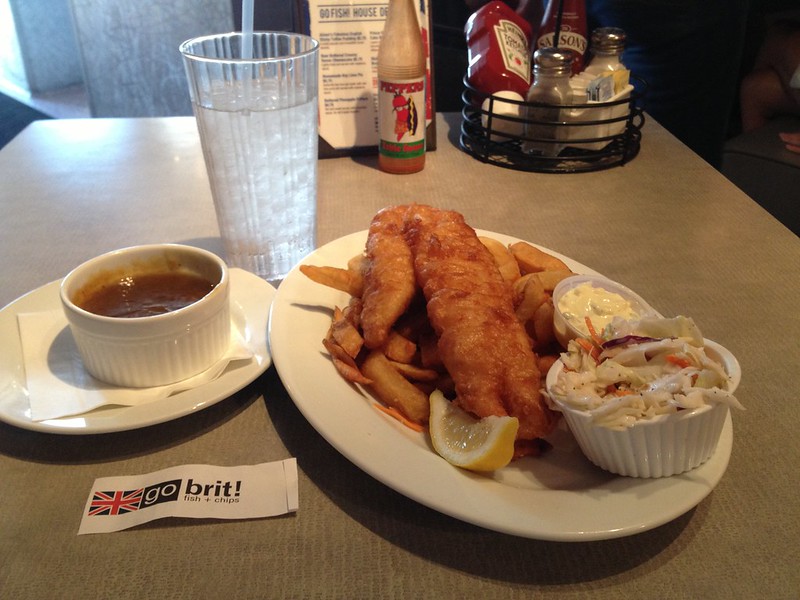 Fish and Chips with curry sauce from Go Fish in Rehobooth Beach, DE