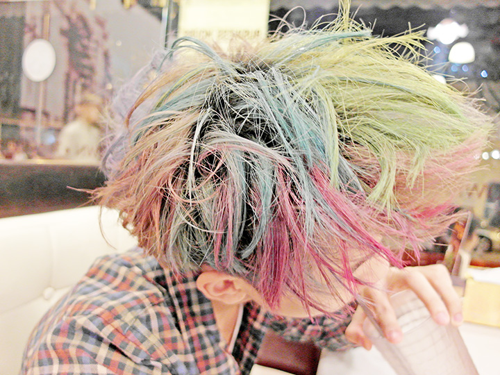 typicalben rainbow hair side top