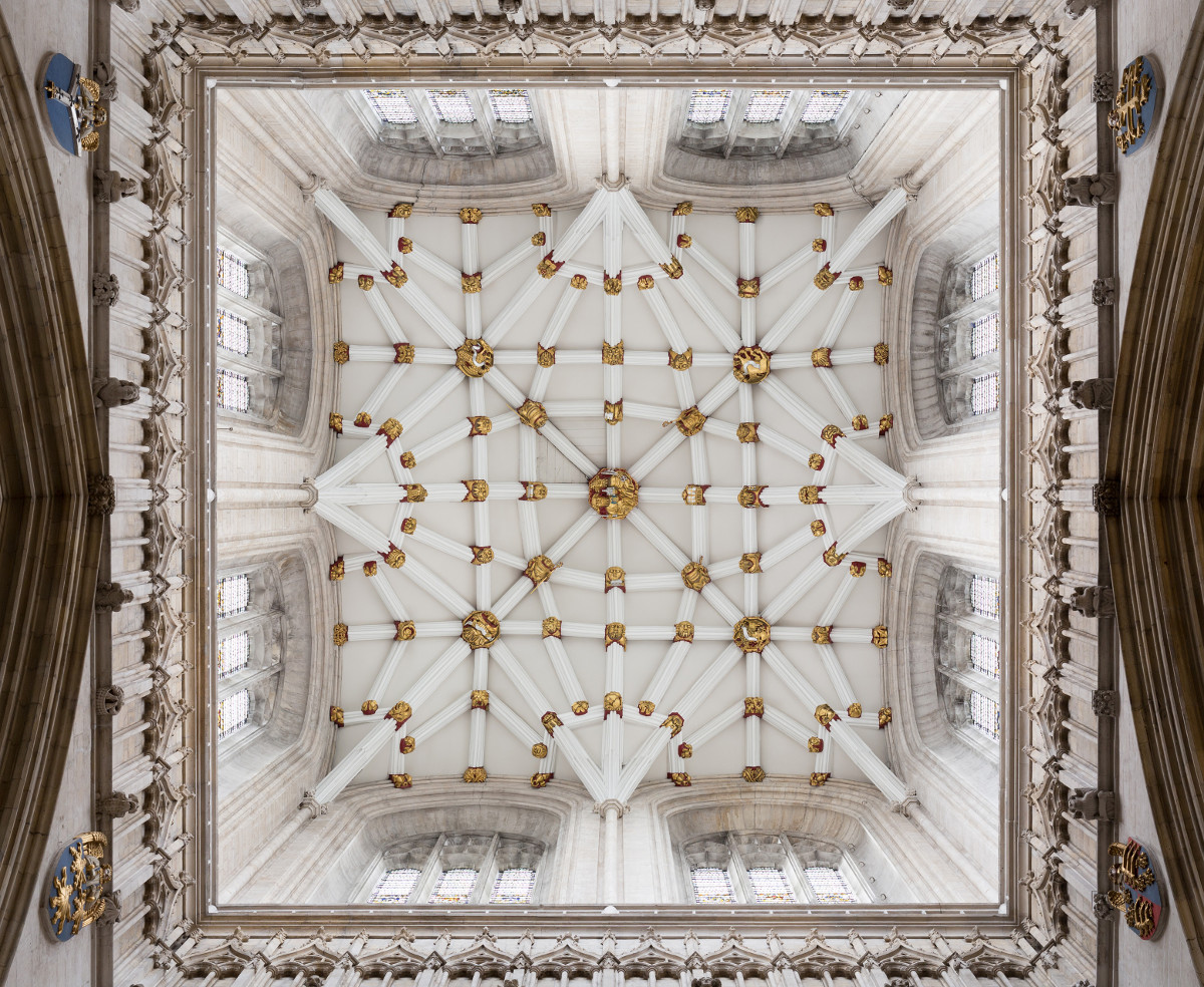The tower ceiling of York Minster. Credit David Iliff