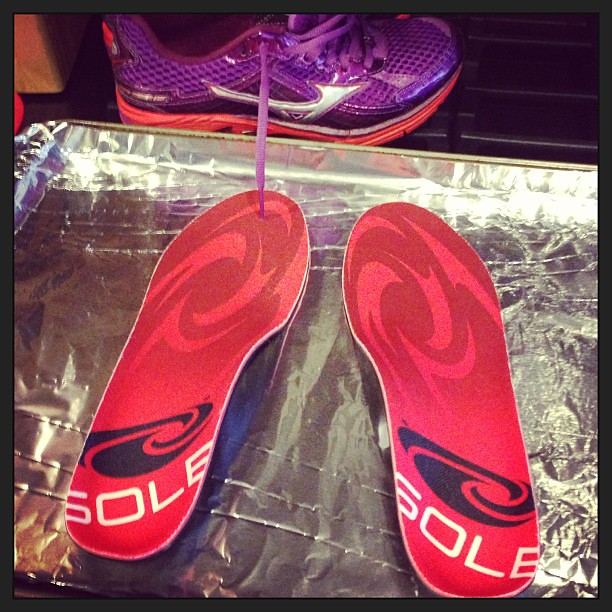 I didn't cook dinner tonight (Steve did)... but I did cook my new insoles.  #motherrunner