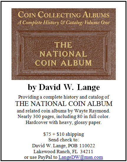 Lange National Coin album ad image border