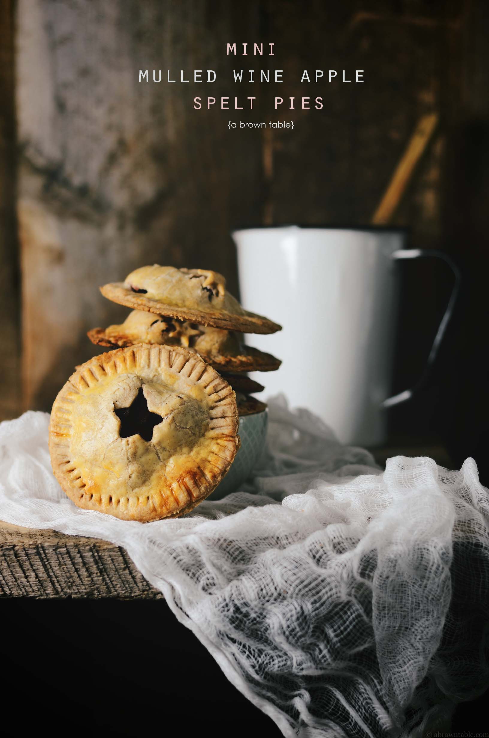 mini spelt pies with mulled wine