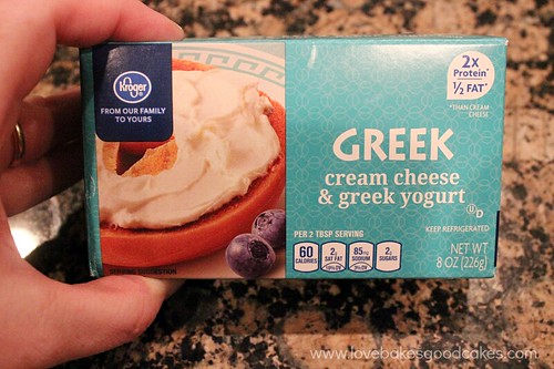 Kroger Greek cream cheese & greek yogurt package.