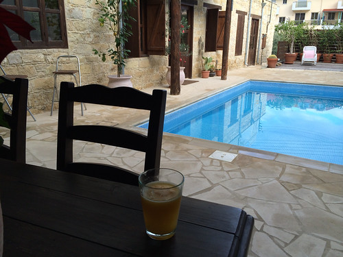 Orange juice at the pool