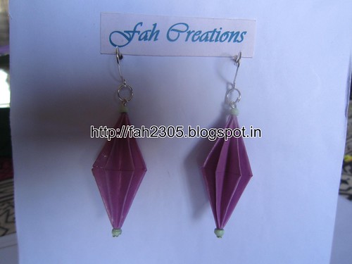 Handmade Jewelry - Origami Paper Diamond Earrings (22) by fah2305