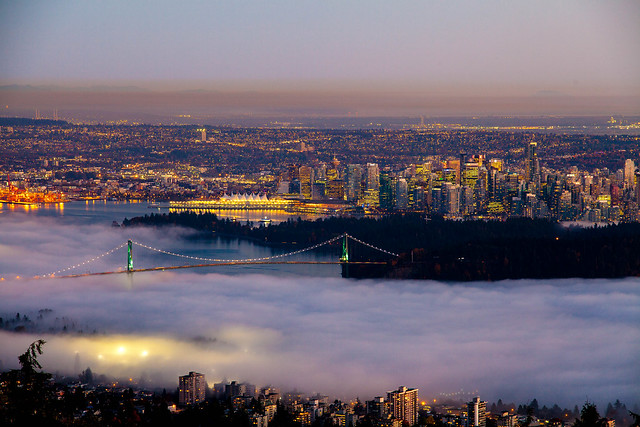 Fog rolling into Vancouver