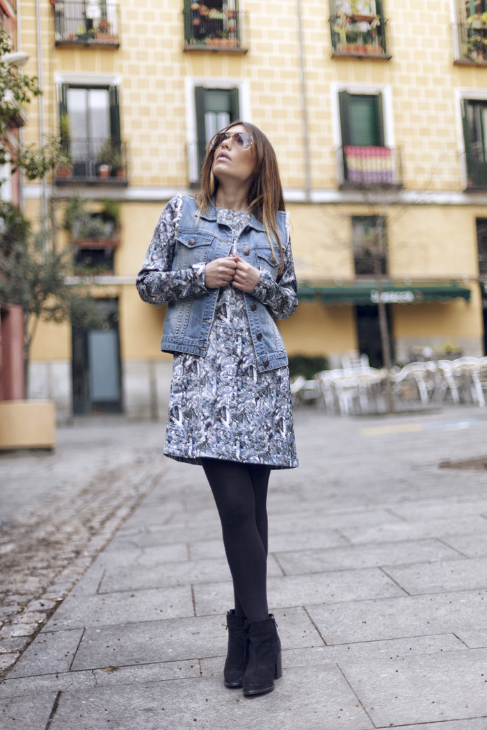 street style barbara crespo crystal print dress sheinside fashion blogger outfit