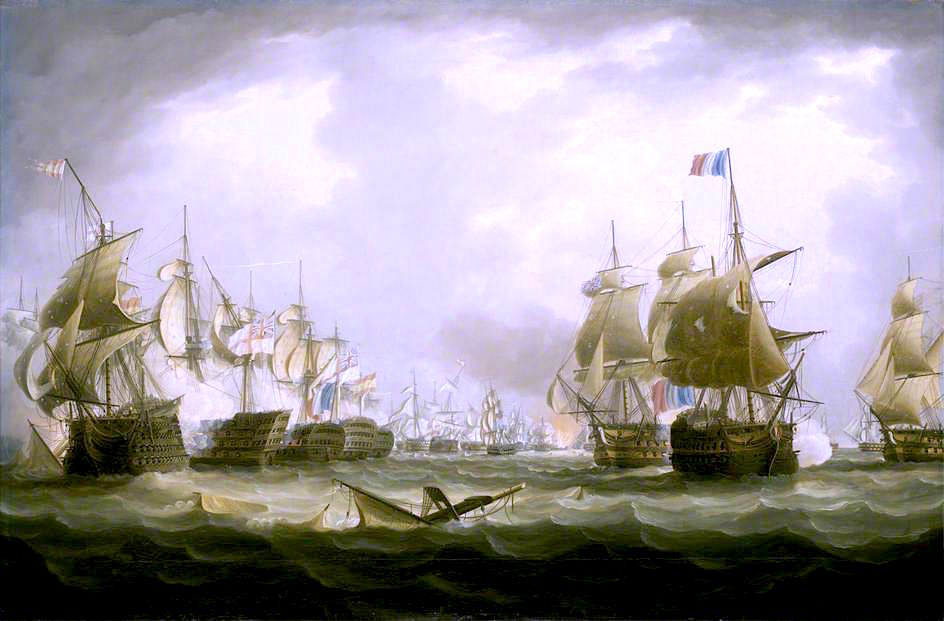 The Battle of Trafalgar, 21 October 1805 - Beginning of the Action by Thomas Buttersworth